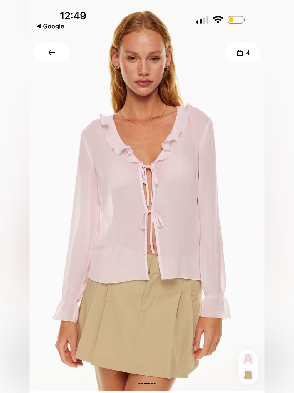 SUNDAY BEST Aritzia Chiffon Ruffle Top in Lilac Bloom Size Large